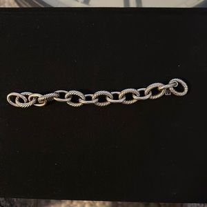AUTHENTIC David Yurman Oval Link Chain Bracelet in Sterling Silver